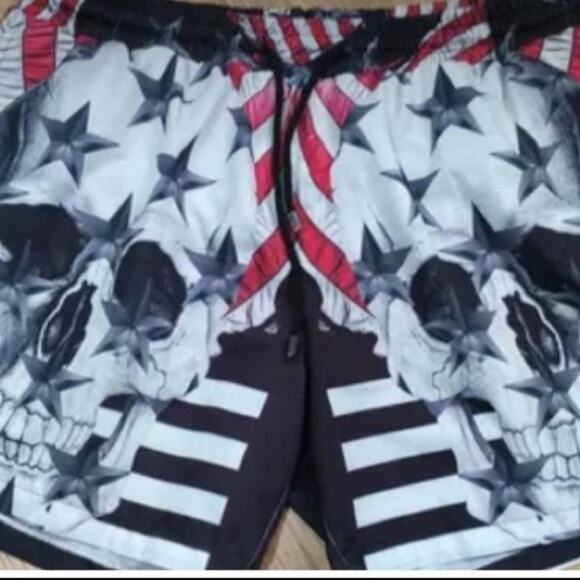 Philipp Pleno Skull Monogram Mens Swimming Shorts Trunks Drawstring Size S-M - Picture 8 of 8